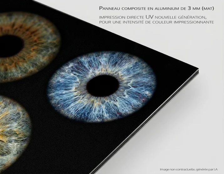 Tableau iris sur support alu-dibond mat pour décoration intérieure