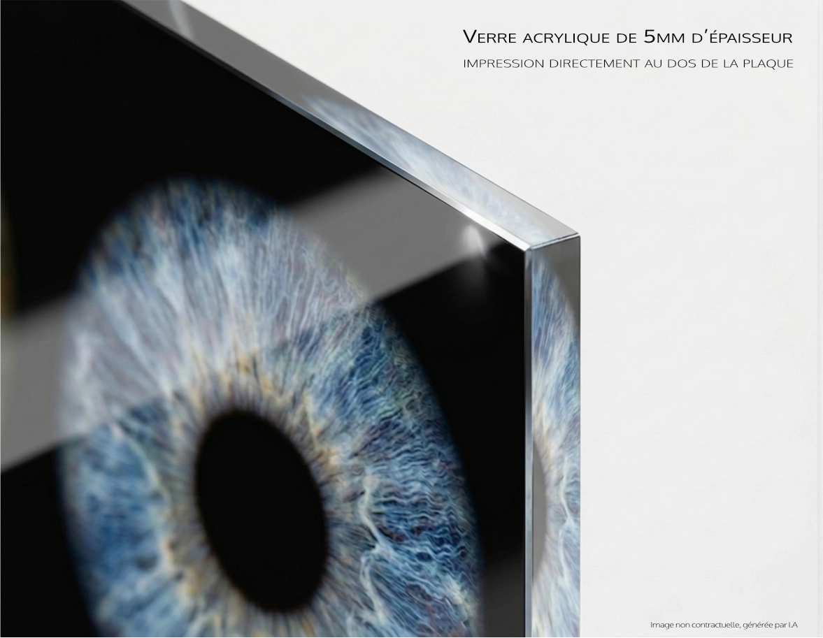 ableau iris en verre acrylique épaisseur 5mm